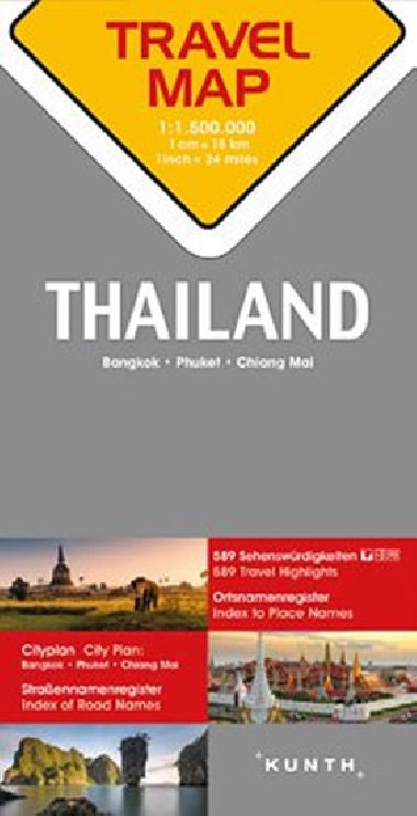 Thajsko  1:1,5M  TravelMap KUNTH - neuveden