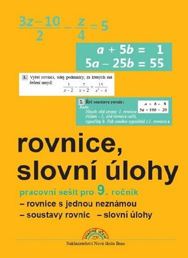 Algebra 9 (rovnice a slovn lohy) pracovn seit - Zdena Roseck