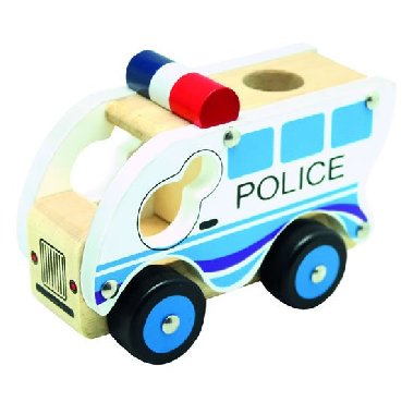 Dřevěné auto policie - neuveden