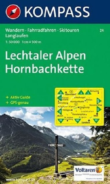 Lechtaler Alpen mapa Kompass 1:50 000 slo 24 - Kompass