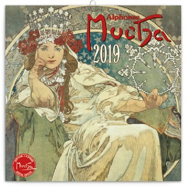 Kalend poznmkov 2019 - Alfons Mucha, 30 x 30 cm - Presco