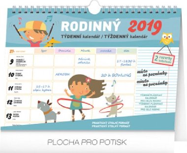 Kalend 2019 - Tdenn rodinn plnovac s hkem, 30 x 21 cm - Presco