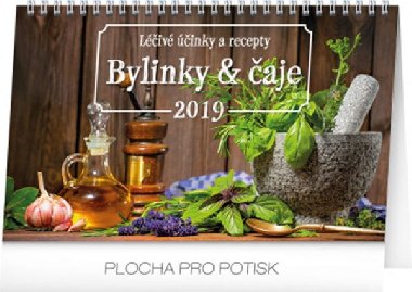 Kalend stoln 2019  - Bylinky a aje, 23,1 x 14,5 cm - Presco