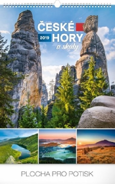 Kalend nstnn 2019 - esk hory a skly, 33 x 46 cm - Presco