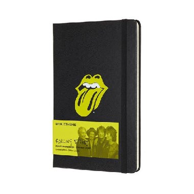 Moleskine: Rolling Stones zpisnk L Black/linkovan - neuveden