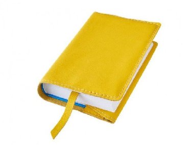 Obal na knihu kožený se záložkou Žlutý