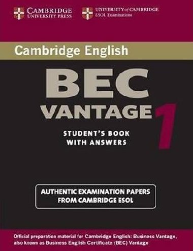 Cambridge BEC Vantage 1 : Practice Tests from the University of Cambridge Local Examinations Syndicate - kolektiv autor