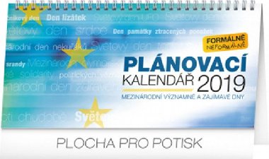 Kalend stoln 2019  - Plnovac se svtovmi dny, 25 x 12,5 cm - Presco