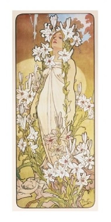 Pohled Alfons Mucha - Lily, dlouh - neuveden