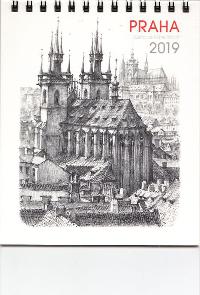 Praha grafika micro - stoln kalend 2019 - Karel Stola