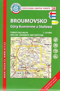 Broumovsko - Gry Kamienne a Stolove - mapa KT 1:50 000 slo 26 - 7. vydn 2018 - Klub eskch Turist