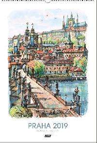 Praha akvarel mini - nstnn kalend 2019 - Karel Stola