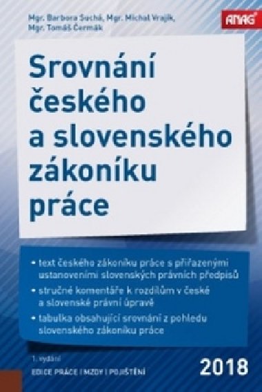 Srovnn eskho a slovenskho zkonku prce - Tom ermk; Barbora Kudrhalt Such; Michal Vrajk