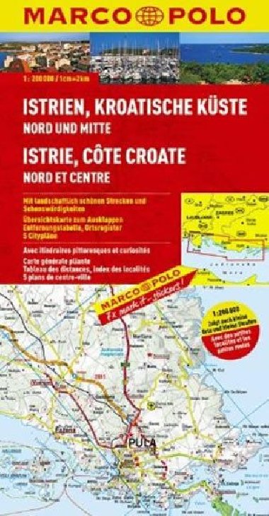 Istrie, Chorvatsk pobe sever a sted - mapa 1:200 000 (Marco Polo) - Marco Polo