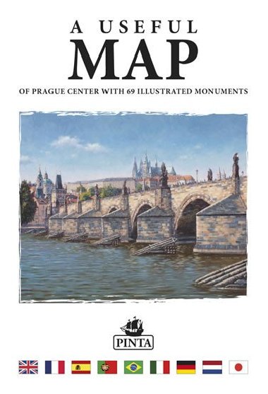 A USEFUL MAP - Praktick mapa centra Prahy s 69 ilustracemi historickch pamtek (stbrn) - Daniel Pinta; Alois Kesla