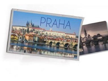 Pohled s drkem: Praha - Prask hrad s magnetkou - neuveden