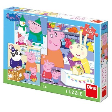 Peppa Pig - Veselé odpoledne: puzzle 3x55 dílků - neuveden
