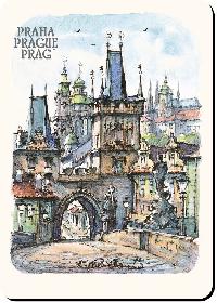 Magnet Praha Mosteck ve akvarel - Karel Stola