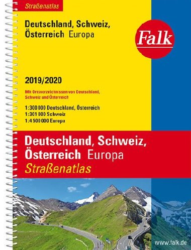 Nmecko, Rakousko, vcarsko atlas Falk spirla  19/20 - neuveden