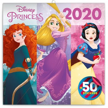Kalend poznmkov 2020 - Princezny, s 50 samolepkami, 30  30 cm - Presco