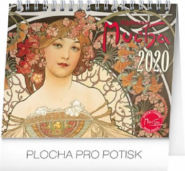 Kalend stoln 2020 - Alfons Mucha, 16,5  13 cm - Presco