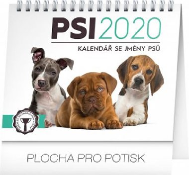 Kalend stoln 2020 - Psi - se jmny ps, 16,5  13 cm - Presco