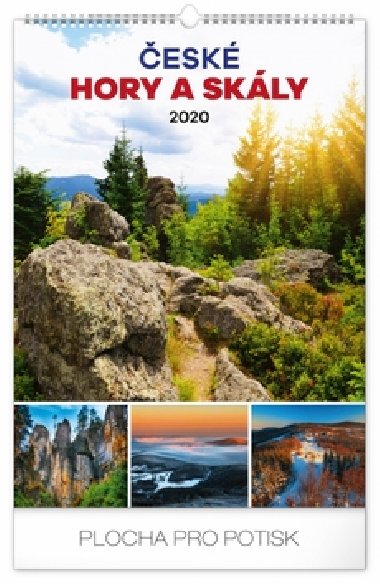 Kalend nstnn 2020 - esk hory a skly, 33  46 cm - Presco