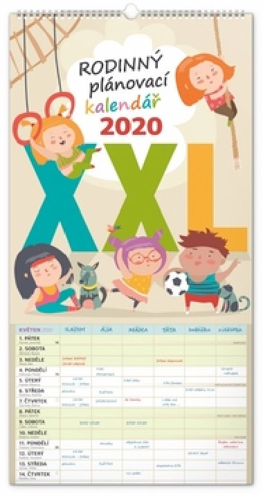 Kalend nstnn 2020 - Rodinn plnovac XXL , 33  64 cm - Presco