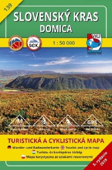 Slovensk kras Domica - mapa VK 1:50 000 slo 139 - VK Harmanec