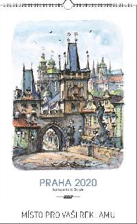 Praha akvarel mini nstnn kalend 2020 - Karel Stola