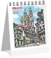 Praha akvarel micro - stoln kalend 2020 - Karel Stola