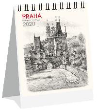 Praha grafika micro - stoln kalend 2020 - Karel Stola