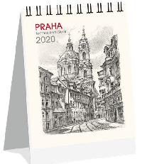 Praha grafika micro mini - stoln kalend 2020 - Karel Stola