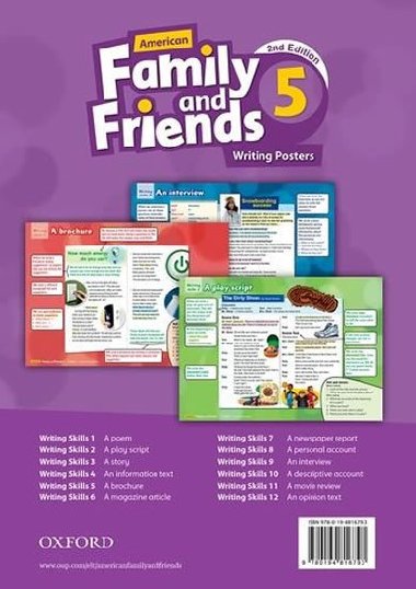 Family and Friends 5 American Second Edition Writing Posters - Simmons Naomi