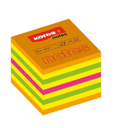 Kores Neonové bločky CUBO Summer 75x75mm, mix barev - neuveden