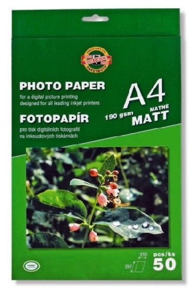 Koh-i-noor foto papír A4 mat 190g 50 ks - neuveden