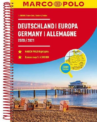 Německo Evropa atlas 1:300 000 / 1: 4 500 000 - Marco Polo