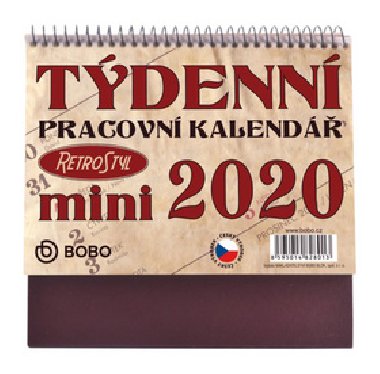 Pracovn Retro Mini kalend tdenn - stoln kalend 2020 - Bobo