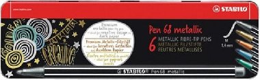 STABILO Pen 68 metallic 6 ks kovové pouzdro - neuveden