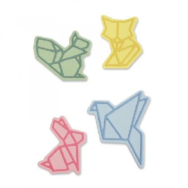 SIZZIX Thinlits vyřezávací kovové šablony - origami zvířata 8 ks - neuveden