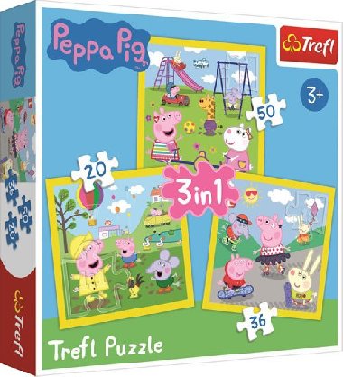Prasátko Peppa: Puzzle 3v1 (20,36,50 dílků) - neuveden