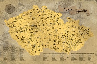 Stírací mapa Česka - zlatá Deluxe XL - neuveden