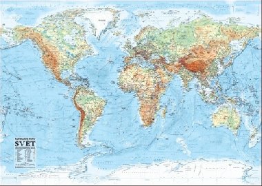 Svt - nstnn obecn zempisn mapa 1 : 21 000 000 - Kartografie