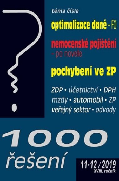 1000 een 11-12/2019 Optimalizace dan - FO, Nemocensk pojitn - novela - Drgel Martin