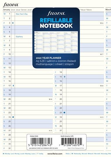 FILOFAX Npl Notebook A5 kalend 2020 - ron pehled - neuveden