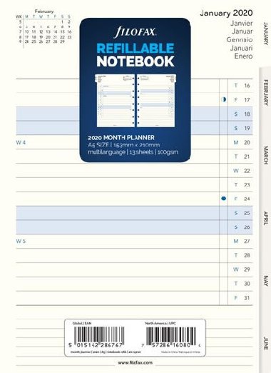 FILOFAX Npl Notebook A5 2020 - msn pehled - neuveden