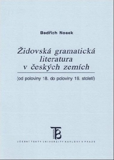 idovsk gramatick literatura v eskch zemch od pol. 18. do pol. 19 stolet - Nosek Bedich