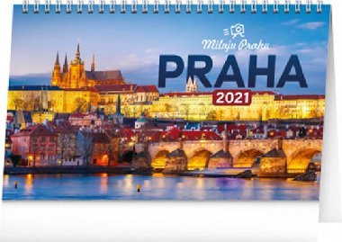 Kalend 2021 stoln: Praha - Miluju Prahu, 23,1  14,5 cm - neuveden