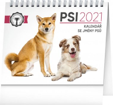 Kalend 2021 stoln: Psi - se jmny ps, 16,5  13 cm - Presco