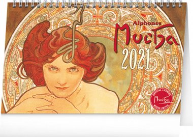 Kalend 2021 stoln: Alfons Mucha 23,1  14,5 cm - Alfons Mucha